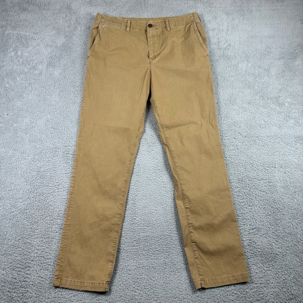 American Eagle Flex Chino Pants‎ Mens 36x36 (Fits 36x34) Brown Khaki Straight